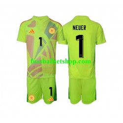 Günstige Fußball Trikotsatz Deutschland Manuel Neuer 1 Torwart Kinder Auswärtstrikot Euro 2024 Kurzarm