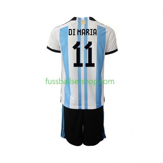 Günstige Fußball Trikotsatz Argentinien Di Maria 11 Kinder Heimtrikot World Cup 2022 Kurzarm