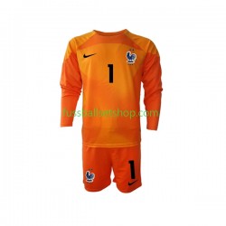 Günstige Fußball Trikotsatz Frankreich Hugo Lloris 1 Torwart Kinder Auswärtstrikot World Cup 2022 Langarm