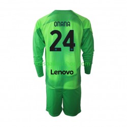 Günstige Fußball Trikotsatz Inter Mailand Andre Onana 24 Torwart Kinder Ausweichtrikot 2022-2023 Langarm