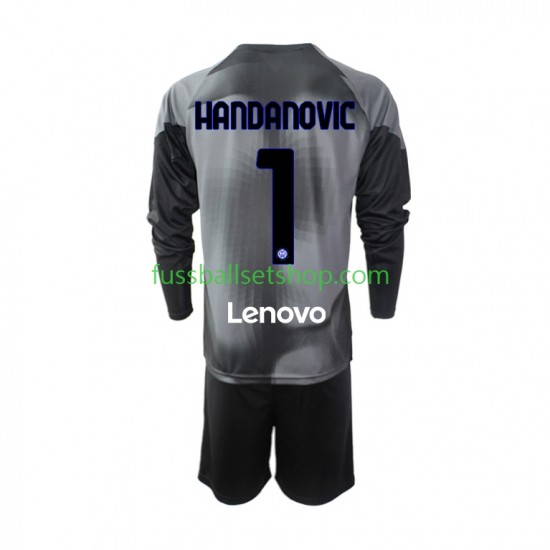 Günstige Fußball Trikotsatz Inter Mailand Samir Handanovic 1 Torwart Kinder Heimtrikot 2022-2023 Langarm