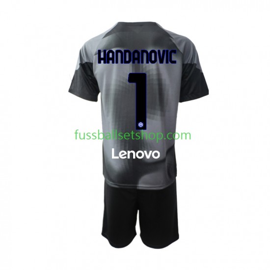Günstige Fußball Trikotsatz Inter Mailand Samir Handanovic 1 Torwart Kinder Heimtrikot 2022-2023 Kurzarm