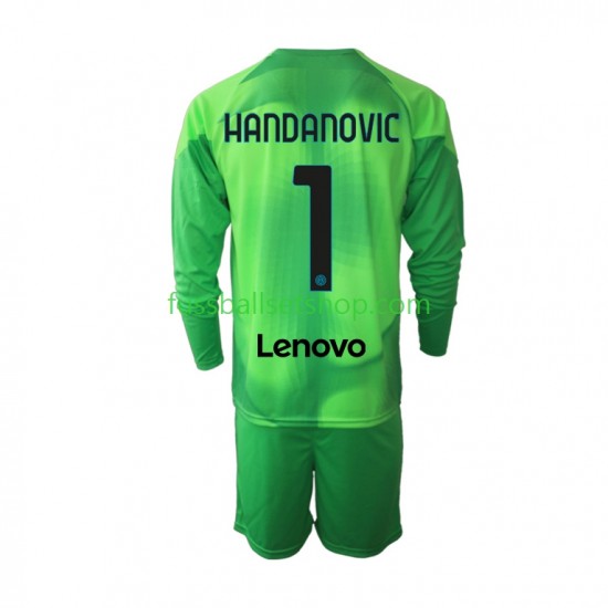 Günstige Fußball Trikotsatz Inter Mailand Samir Handanovic 1 Torwart Kinder Ausweichtrikot 2022-2023 Langarm
