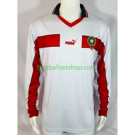 Günstige Fußball Trikotsatz Marokko Retro Herren Auswärtstrikot 1998 Langarm