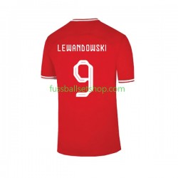 Günstige Fußball Trikotsatz Polen Lewandowski 9 Herren Auswärtstrikot World Cup 2022 Kurzarm