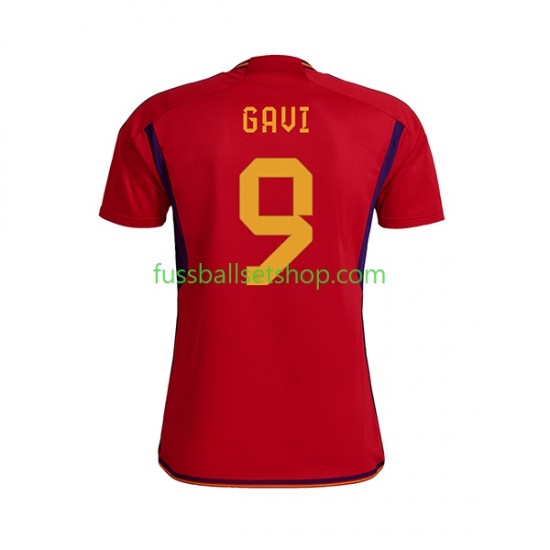 Günstige Fußball Trikotsatz Spanien Gavi 9 Herren Heimtrikot World Cup 2022 Kurzarm