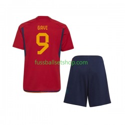 Günstige Fußball Trikotsatz Spanien Gavi 9 Kinder Heimtrikot World Cup 2022 Kurzarm