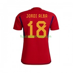 Günstige Fußball Trikotsatz Spanien JORDI ALBA 18 Herren Heimtrikot World Cup 2022 Kurzarm