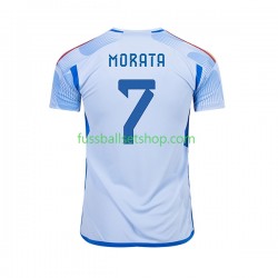 Günstige Fußball Trikotsatz Spanien MORATA 7 Herren Auswärtstrikot World Cup 2022 Kurzarm