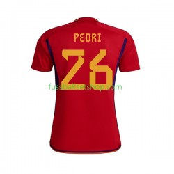 Günstige Fußball Trikotsatz Spanien PEDRI 26 Herren Heimtrikot World Cup 2022 Kurzarm