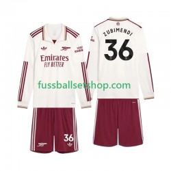 Günstige Fußball Trikotsatz Arsenal Zubimendi 36 Kinder Ausweichtrikot 2025-2026 Langarm