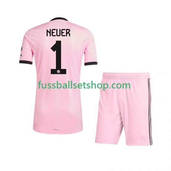Günstige Fußball Trikotsatz FC Bayern München Manuel Neuer 1 UCL Torwart Kinder Ausweichtrikot 2025-2026 Kurzarm