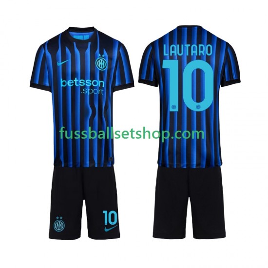 Günstige Fußball Trikotsatz Inter Mailand Lautaro Martinez 10 Kinder Heimtrikot 2025-2026 Kurzarm
