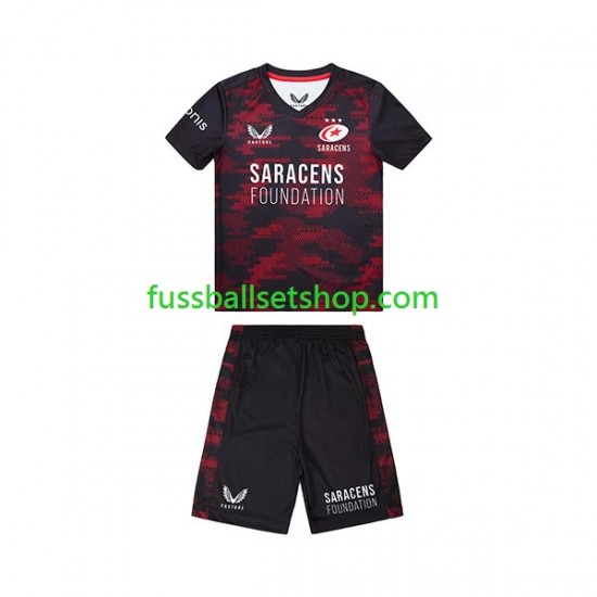 Günstige Rugby Trikotsatz Saracens Kinder Heimtrikot 2023 Kurzarm