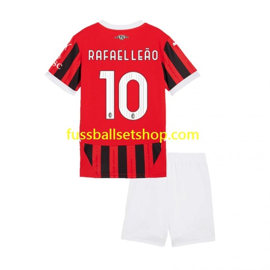 Günstige Fußball Trikotsatz AC Mailand Rafael Leao 10 Kinder Heimtrikot 2024-2025 Kurzarm