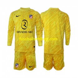 Günstige Fußball Trikotsatz Atlético Madrid Torwart Kinder Ausweichtrikot 2024-2025 Langarm