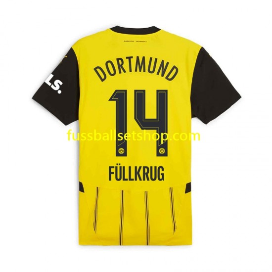 Günstige Fußball Trikotsatz Borussia Dortmund Niclas Fullkrug 14 Herren Heimtrikot 2024-2025 Kurzarm