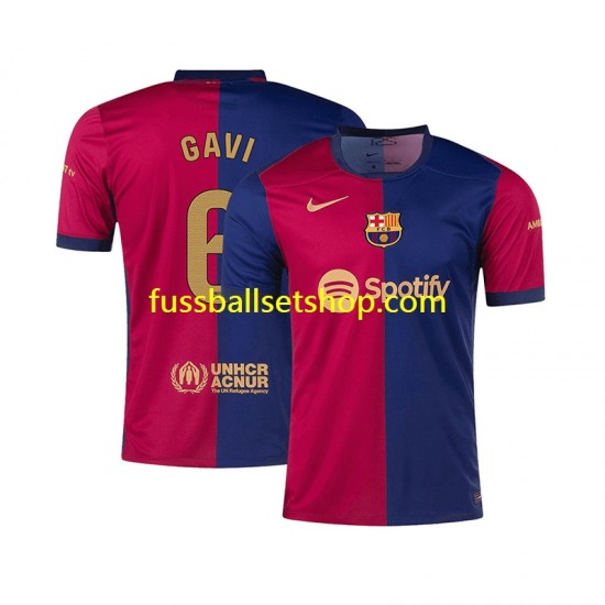 Günstige Fußball Trikotsatz FC Barcelona GAVI 6 Herren Heimtrikot 2024-2025 Kurzarm
