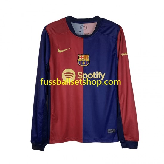 Günstige Fußball Trikotsatz FC Barcelona Herren Heimtrikot 2024-2025 Langarm