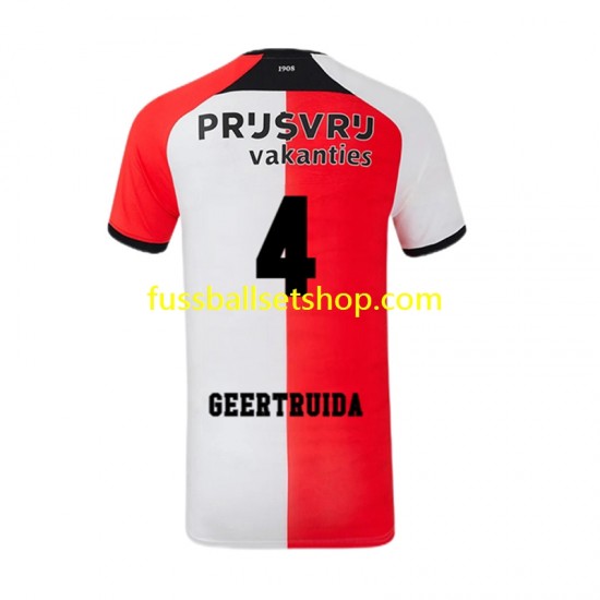 Günstige Fußball Trikotsatz Feyenoord Rotterdam Lutsharel Geertruida 4 Herren Heimtrikot 2024-2025 Kurzarm