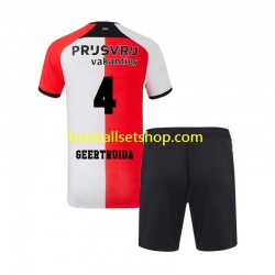 Günstige Fußball Trikotsatz Feyenoord Rotterdam Lutsharel Geertruida 4 Kinder Heimtrikot 2024-2025 Kurzarm
