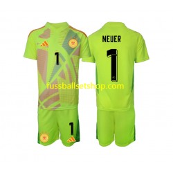 Günstige Fußball Trikotsatz Deutschland Manuel Neuer 1 Torwart Kinder Auswärtstrikot Euro 2024 Kurzarm
