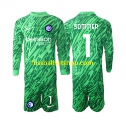 Günstige Fußball Trikotsatz Inter Mailand Yann Sommer 1 Torwart Kinder Heimtrikot 2024-2025 Langarm