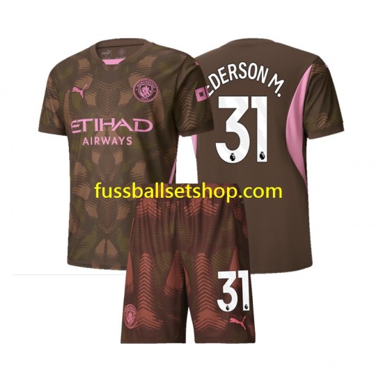 Günstige Fußball Trikotsatz Manchester City Ederson M 31 Torwart Kinder Heimtrikot 2024-2025 Kurzarm