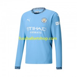 Günstige Fußball Trikotsatz Manchester City Herren Heimtrikot 2024-2025 Langarm