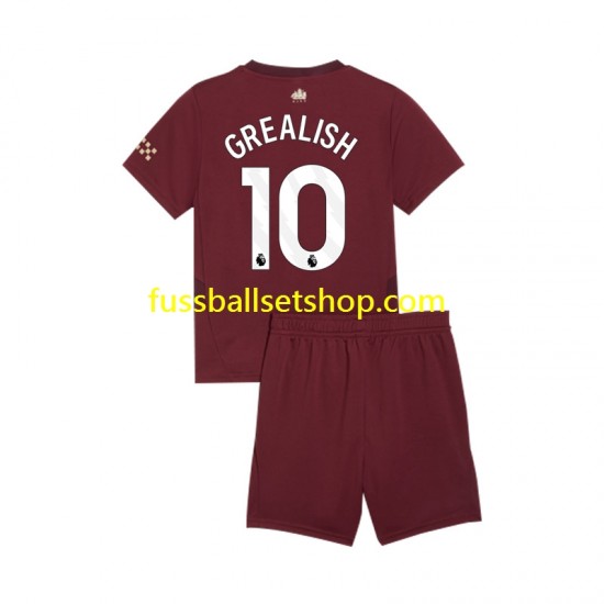 Günstige Fußball Trikotsatz Manchester City Jack Grealish 10 Kinder Ausweichtrikot 2024-2025 Kurzarm