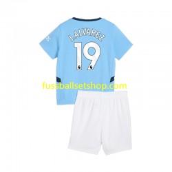 Günstige Fußball Trikotsatz Manchester City Julian Alvarez 19 Kinder Heimtrikot 2024-2025 Kurzarm