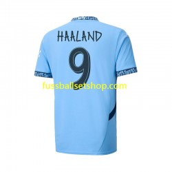 Günstige Fußball Trikotsatz Manchester City UCL Font Haaland 9 Herren Heimtrikot 2024-2025 Kurzarm