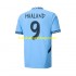 Günstige Fußball Trikotsatz Manchester City UCL Font Haaland 9 Herren Heimtrikot 2024-2025 Kurzarm
