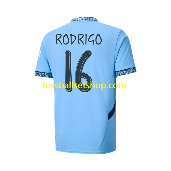 Günstige Fußball Trikotsatz Manchester City UCL Font RODRIGO 16 Herren Heimtrikot 2024-2025 Kurzarm