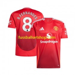 Günstige Fußball Trikotsatz Manchester United Bruno Fernandes 8 Herren Heimtrikot 2024-2025 Kurzarm