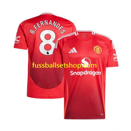 Günstige Fußball Trikotsatz Manchester United Bruno Fernandes 8 Herren Heimtrikot 2024-2025 Kurzarm