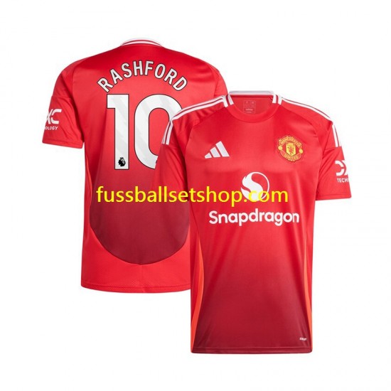 Günstige Fußball Trikotsatz Manchester United Marcus Rashford 10 Herren Heimtrikot 2024-2025 Kurzarm