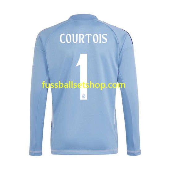 Günstige Fußball Trikotsatz Real Madrid Thibaut Courtois 1 Torwart Herren Heimtrikot 2024-2025 Langarm