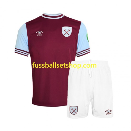 Günstige Fußball Trikotsatz West Ham United Kinder Heimtrikot 2024-2025 Kurzarm