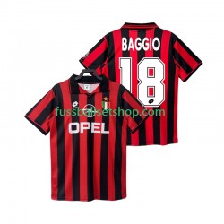 Günstige Fußball Trikotsatz AC Mailand BAGGIO 18 1996 1997 Retro Herren Heimtrikot Kurzarm