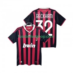 Günstige Fußball Trikotsatz AC Mailand BECKHAM 32 2009 Retro Herren Heimtrikot 2010 Kurzarm