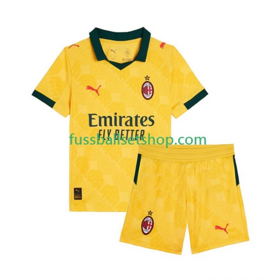 Günstige Fußball Trikotsatz AC Mailand Kinder Ausweichtrikot 2025-2026 Kurzarm