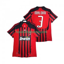 Günstige Fußball Trikotsatz AC Mailand MALDINI 3 2007 Retro Herren Heimtrikot 2008 Kurzarm