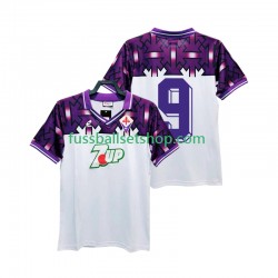 Günstige Fußball Trikotsatz AC Florenz 9 1992 1993 Retro Herren Auswärtstrikot Kurzarm