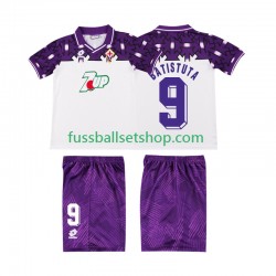 Günstige Fußball Trikotsatz AC Florenz BATISTUTA 9 1992 1993 Retro Kinder Auswärtstrikot Kurzarm
