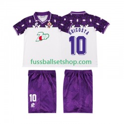 Günstige Fußball Trikotsatz AC Florenz RUI COSTA 10 1992 1993 Retro Kinder Auswärtstrikot Kurzarm