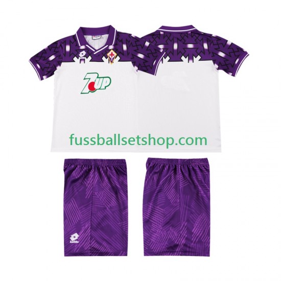 Günstige Fußball Trikotsatz AC Florenz 1992 1993 Retro Kinder Auswärtstrikot Kurzarm