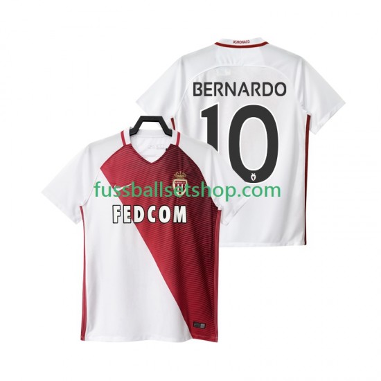 Günstige Fußball Trikotsatz AS Monaco BERNARDO 10 2016 2017 Herren Heimtrikot Kurzarm
