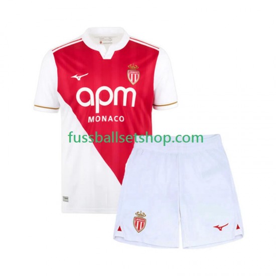 Günstige Fußball Trikotsatz AS Monaco Kinder Heimtrikot 2025-2026 Kurzarm