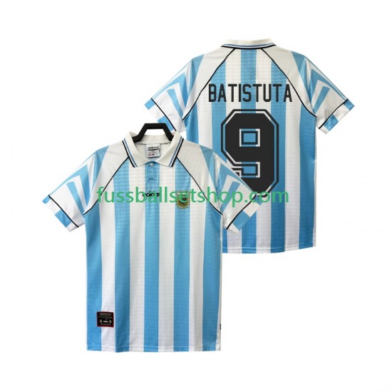 Günstige Fußball Trikotsatz Argentinien BATISTUTA 9 1996 1997 Retro Herren Heimtrikot Kurzarm